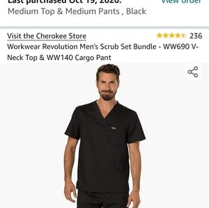 Mens Cherokee Revolution scrub SET black med